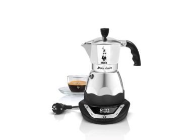 Bialetti Espressokocher Moka Timer Silber / Schwarz, 6 Tassen